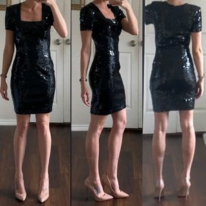 Niteline vintage 1980s 80s black sequin dress